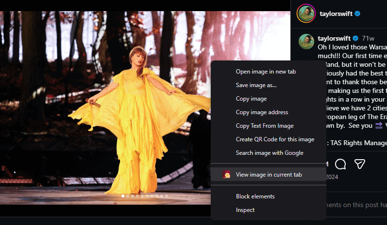 Save and Open Full-Size Instagram Images in New Tab