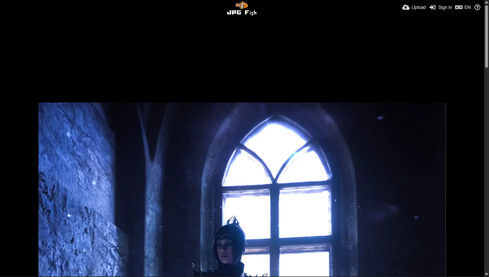 Full size image embedded in HTML page with navigation and ads